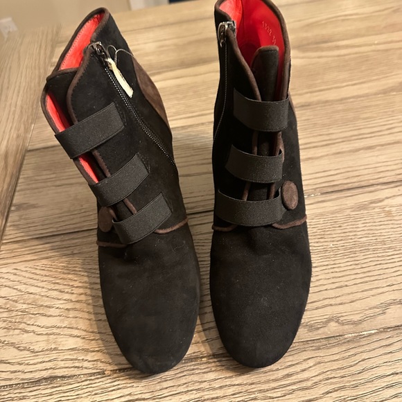 Pas De Rouge Black Suede Comfort Boots Size 39 - Picture 5 of 13
